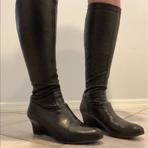 Bally Black Leather Boots-Stretch